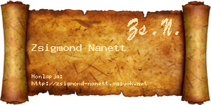Zsigmond Nanett névjegykártya